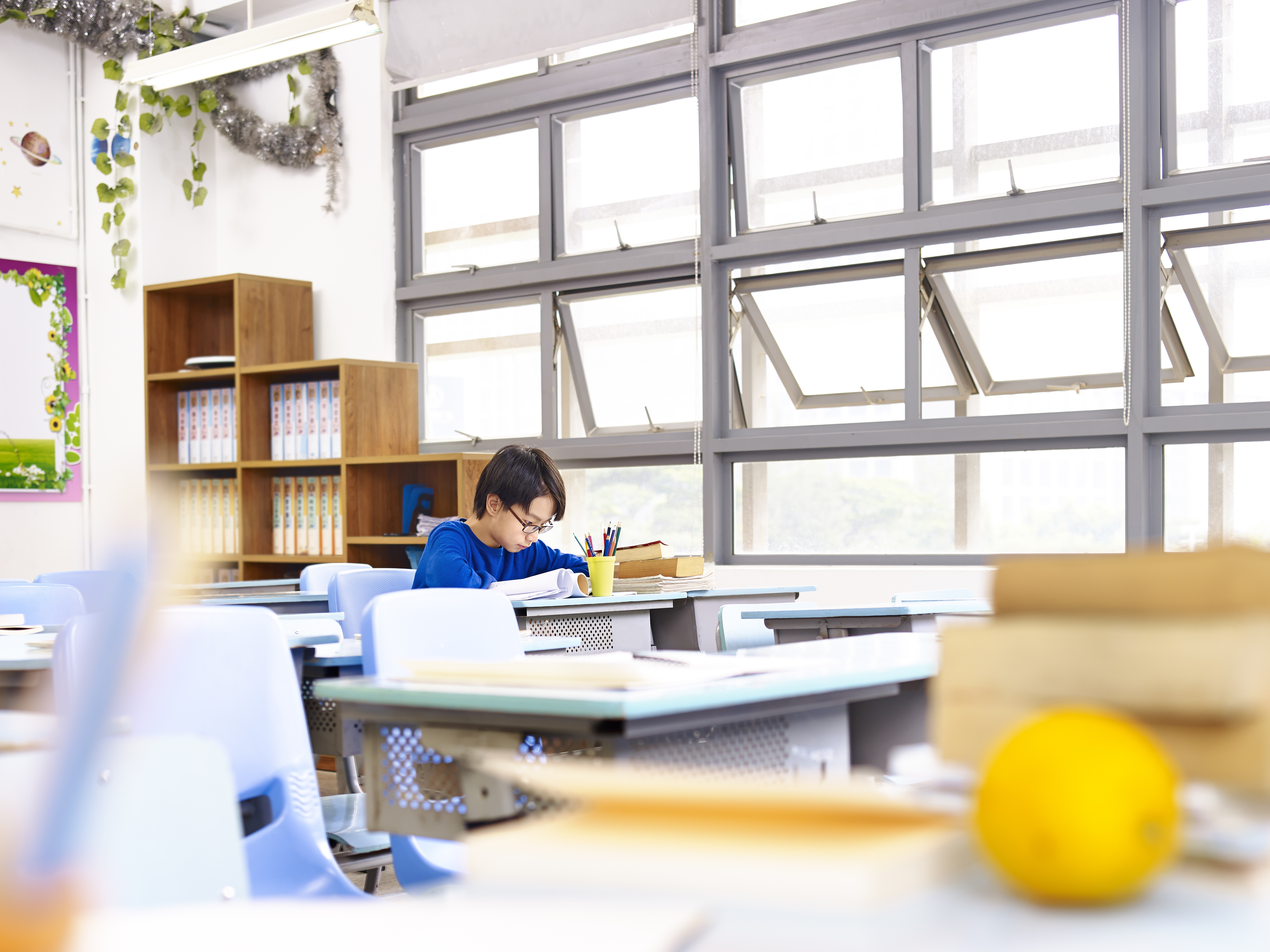 open classroom windows