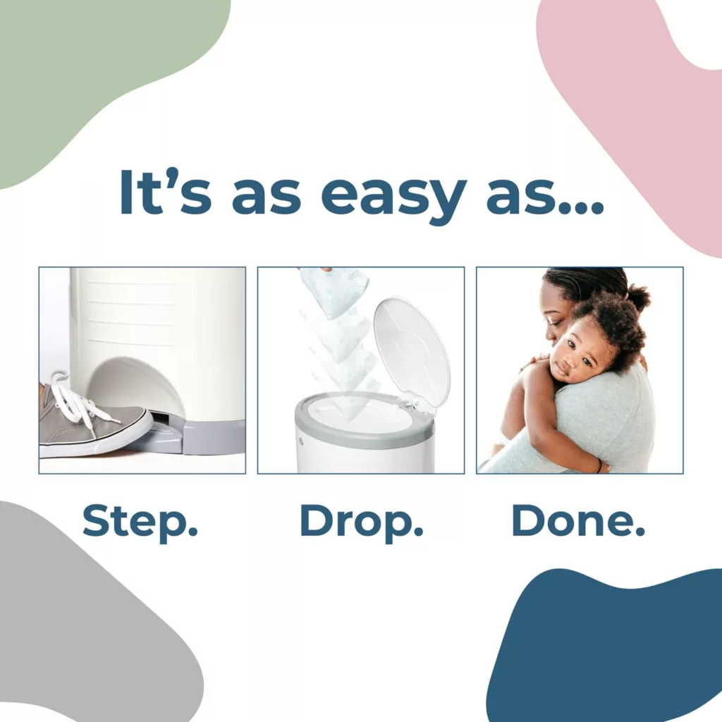 Dekor Plus Hands-Free Diaper Pail | Soft Mint | Easiest to Use | Just Step – Drop – Done | Doesn’t Absorb Odors | 20 Second Bag Change | Most Economical Refill System |Great for Cloth Diapers
